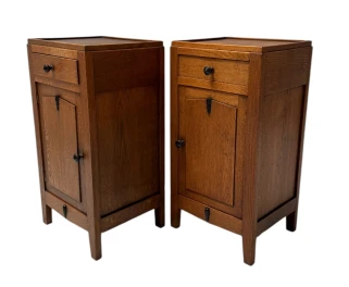 Two Art Deco Amsterdamse School Nightstands or Bedside Tables, 1920s